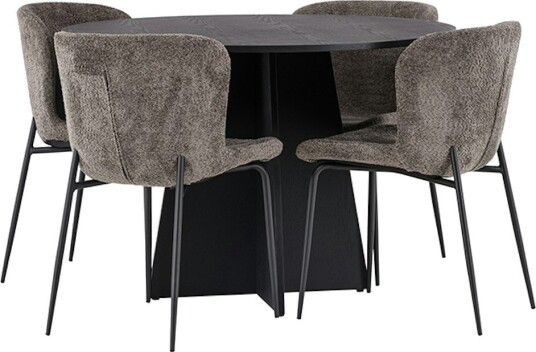 Spisegruppe Venture Home Bootcut Ø110 cm med 4 Modesto Stoler