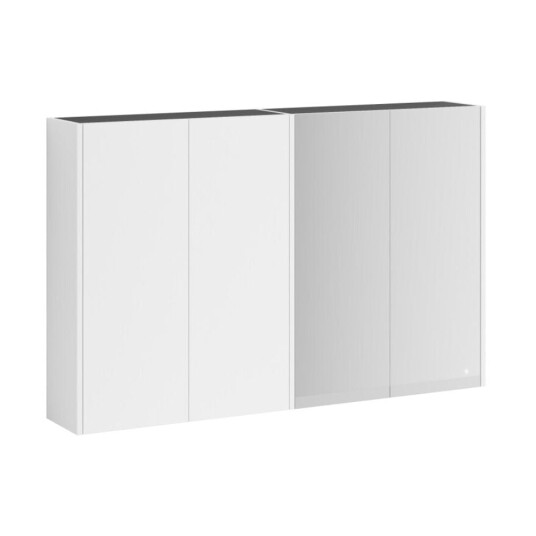 Vikingbad Fay Dobbel Speilskap med 2/4 Speil Hvit Matt / 120cm