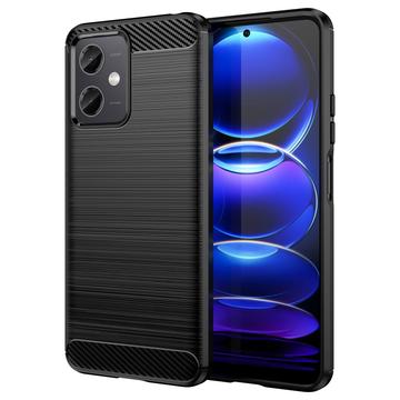 Xiaomi Redmi Note 12/Poco X5 Børstet TPU Deksel Karbonfiber Svart