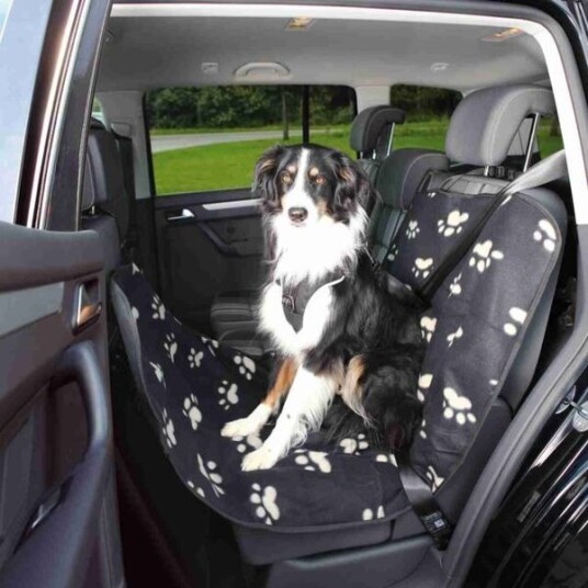 Trixie Halv Bilsetebeskyttelse til Hund Svart & Beige 65 x 145 cm