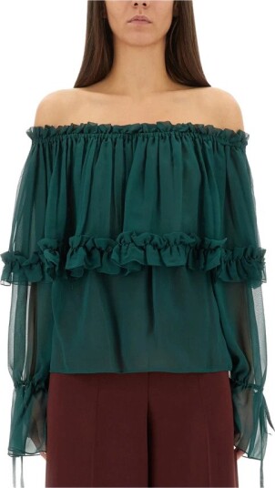 Saint Laurent Dame Bluser & Skjorter Grønn L, Saint Laurent Dame Bluser & Skjorter Grønn L,