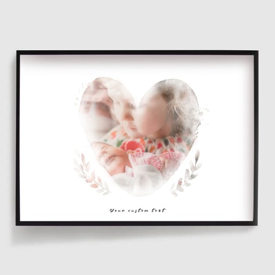 Namly Design Personalisert Plakat Akvarell Floral Hjerte POSTERVJQMAY