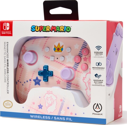 PowerA Enhanced Wireless Controller for Nintendo Switch​ Princess Peach Plaid