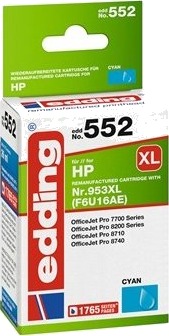 Edding Blæk Erstatter Hp 953Xl (F6u16ae) Kompatibel Cyan Edd-552 18-552