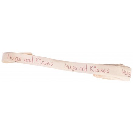 Infinity Hearts Stoffbånd/Labels bånd Hugs and Kisses 15mm 3 meter