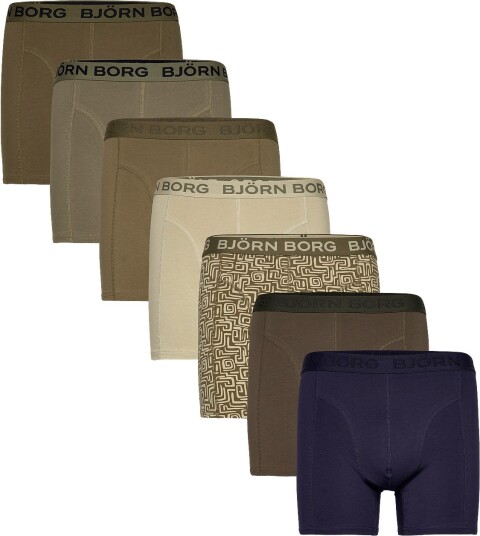 Björn Borg 7-pack Stretch Boxer Herre XX-Large Grønn/Brun Björn Borg 7-pack Stretch Boxer Herre XX-Large Grønn/Brun