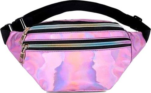 Blank metallisk midjepose magepose tverrkropps bum veske - rosa Blank metallisk midjepose magepose tverrkropps bum veske - rosa