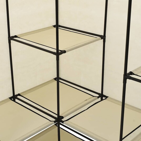 vidaXL Hjørnegarderobe kremhvit 130x87x169 cm