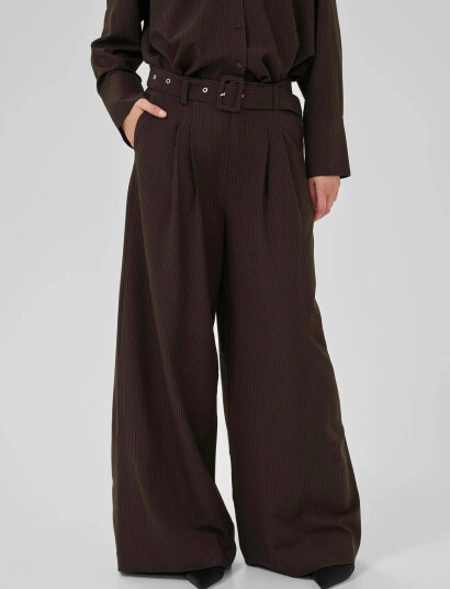 My Essential Wardrobe Vittamw High Wide Pant - Brown - 36