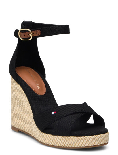 Tommy Hilfiger Flag High Wedge Espad Crisscross - Black - 41 Tommy Hilfiger Flag High Wedge Espad Crisscross - Black - 41