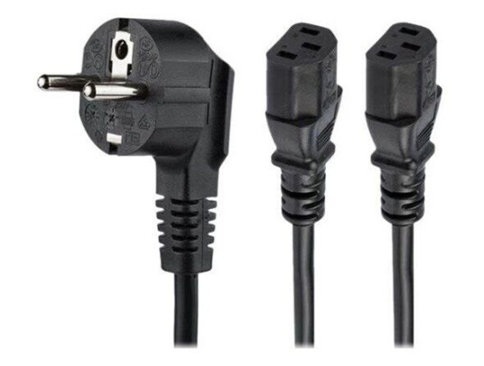 StarTech.com 2m Y Splitter Strømkabel Schuko til 2x C13 - 10A 250V Svart StarTech.com 2m Y Splitter Strømkabel Schuko til 2x C13 - 10A 250V Svart