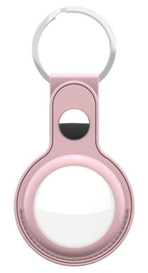 Keybudz Lærholder for Apple AirTag - Rosa Nøkkelring til Bluetooth Tracker