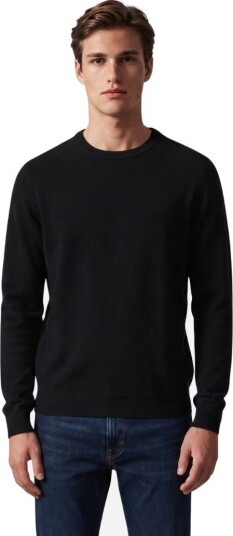 Fly3 Crew neck sweater super140 merino wool XXL sort herre