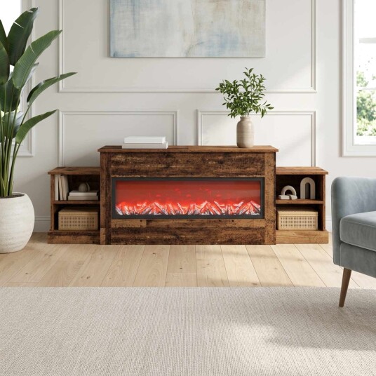 vidaXL Elektrisk peis Gammelt tre 177 x 30 x 56,5 cm Konstruert tre