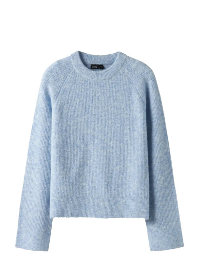 LMTD Nlfkleave Ls Short Knit Noos Blue 122-128 LMTD Nlfkleave Ls Short Knit Noos Blue 122-128
