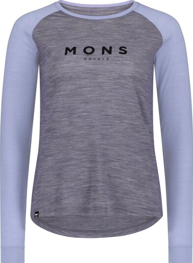 Mons Royale Icon Merino Raglan LS W"s Grey Heather / Skyline M
