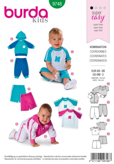 Burda 9748 - Klessett EUR: 68-98, US: 6m-3