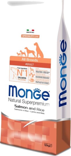 Monge Superpremium Dog Tørrfôr Natural Superpremium Laks Og Ris 12 kg Monge Superpremium Dog Tørrfôr Natural Superpremium Laks Og Ris 12 kg