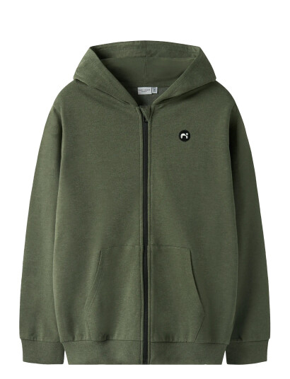 name it Nkmvimo Ls Sweat Card Bru Noos Khaki green 158-164