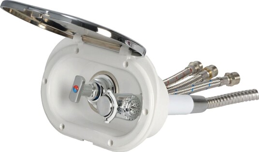 Osculati Dusjboks med Slange i Rustfritt Stål 2.5m