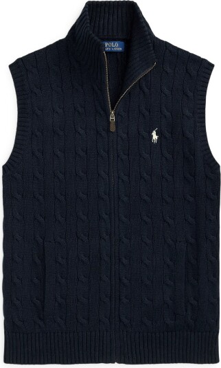 Polo Ralph Lauren 5/1 Roving Cotton Sweater Vest HUNTER NAVY W/ C8 XL