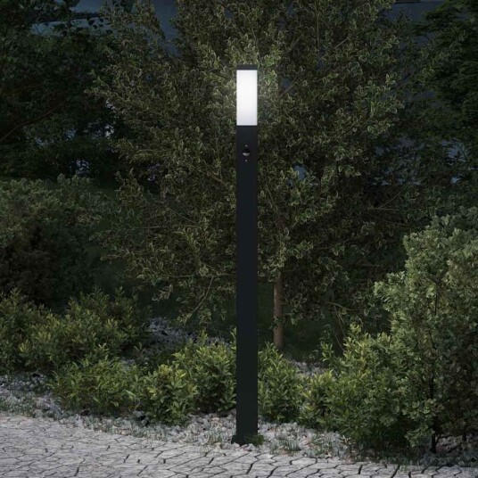 vidaXL Pullertlampe med sensor 110 cm svart IP44