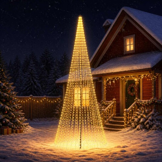 vidaXL LED juletre 485 cm 1632 LED-lys Varmhvit Jern Svart