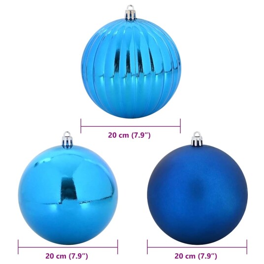 Julekule Sett 4 pcs Blå Plast Julekule Sett 4 pcs Blå Plast
