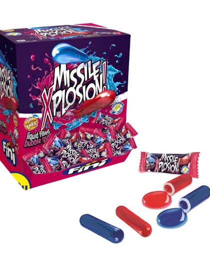 200 stk Missile Xplosion Bubblegum / Tyggegummi   Fini   Hel Eske