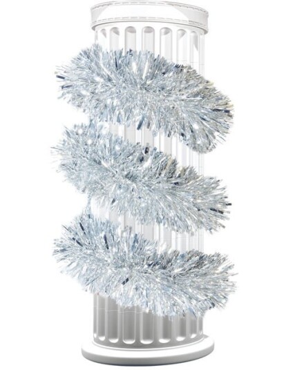 Ekstra Stor og Fyldig Sølvfarget Glitter Girlander til Juletre og Rekkverk 180x10 cm