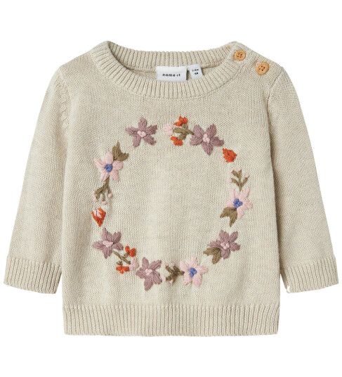 Name It Genser Strikk NbfOpair Peyote Melange 74 Genser Beige