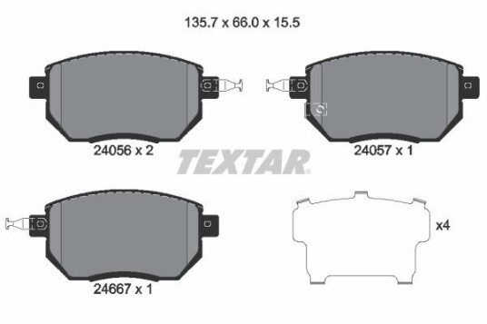 Bremseklosser TEXTAR 2405601 Bremseklosser TEXTAR 2405601