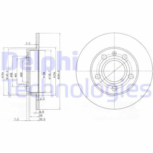 Bremseskive DELPHI BG2753C Bremseskive DELPHI BG2753C