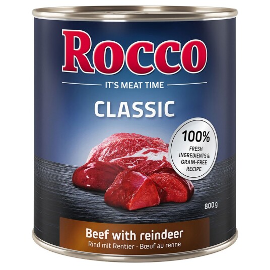 Økonomipakke: Rocco Classic 24 x 800 g - Storfekjøtt med reinsdyr