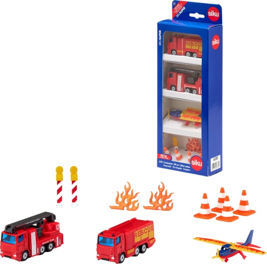 Siku Gift Set Feuerwehr Brannbil 3 År Metall Plast Sort Oransje Rød Hvit