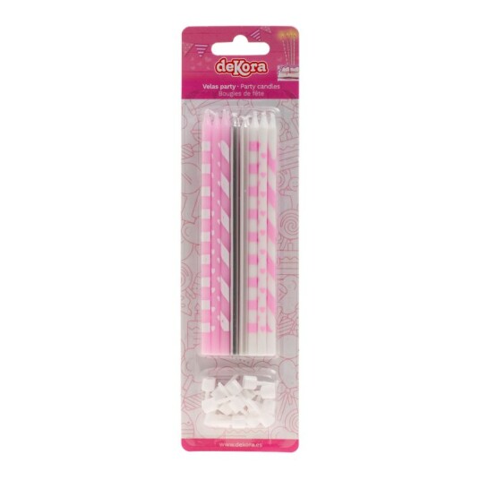 Kakelys Lange Rosa Og Hvite Pk/16 Kakelys Lange Rosa Og Hvite Pk/16
