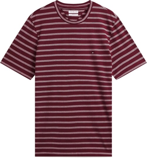 Tommy Hilfiger Ess Seasonal Reg Fit Stripe Tee Burgundy L