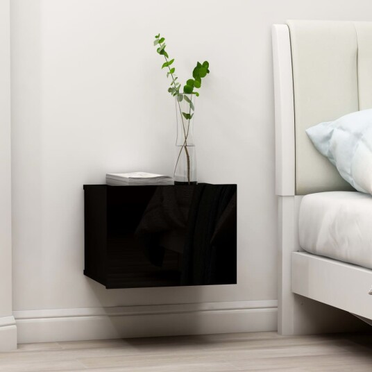 vidaXL Nattbord svart 40x30x30 cm sponplate