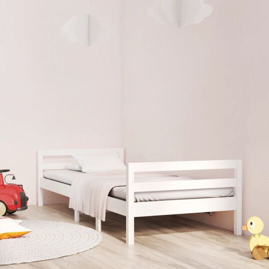 vidaXL Sengeramme hvit 80x200 cm heltre furu
