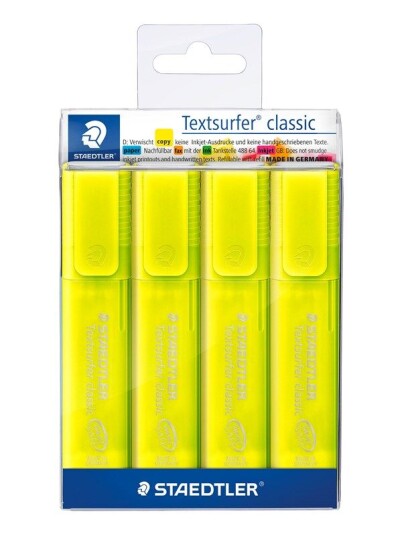 Staedtler Highlighter Textsurfer clas 4pcs ye Staedtler Highlighter Textsurfer clas 4pcs ye
