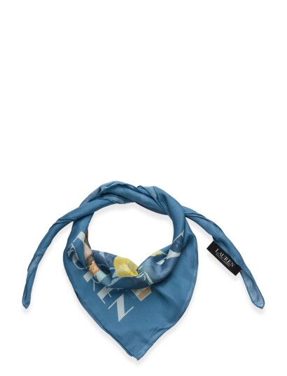Lauren Ralph Lauren Landscape Print Cotton Silk Square Scarf Blue ONE SIZE Lauren Ralph Lauren Landscape Print Cotton Silk Square Scarf Blue ONE SIZE