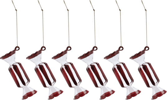 Scandi Living Bonbons julekule 6 pk Rød Scandi Living Bonbons julekule 6 pk Rød