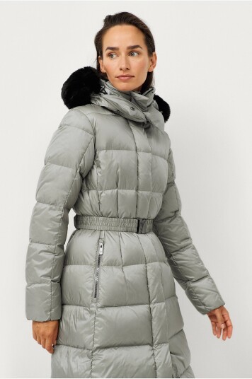 Áhkká Dunkåpe Gold Mid Down Coat Shiny Grønn Áhkká Dunkåpe Gold Mid Down Coat Shiny Grønn