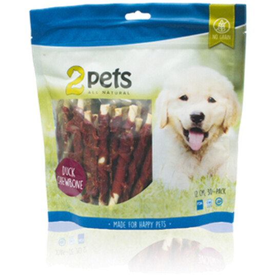 2 Pets Tyggebein med Andekjøtt 28 cm - Snack for Hund