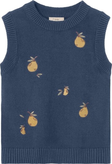 Fliink Vest Strikk Mahdi Pear Insignia Blue Fliink 1 1½ år (80 86) Vest Blå Marineblå