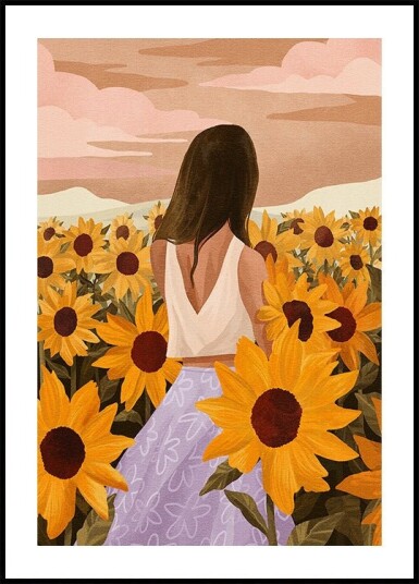 Sunflower Evenings Poster Plakat / 50x70cm