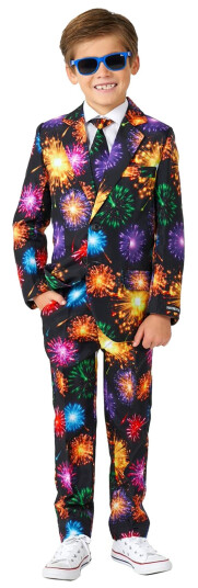 OppoSuits Suitmeister Boys Fireworks Black Dress  Large