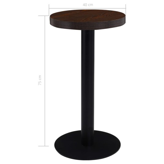 vidaXL Bistrobord mørkebrun 40 cm MDF