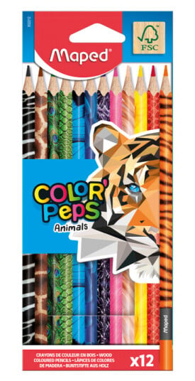Maped Fargeblyanter Color Peps Animal 12-pakning