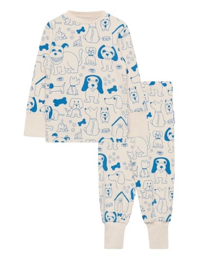 Geggamoja Bamboo Two Piece Pyjamas   Cream   110/116